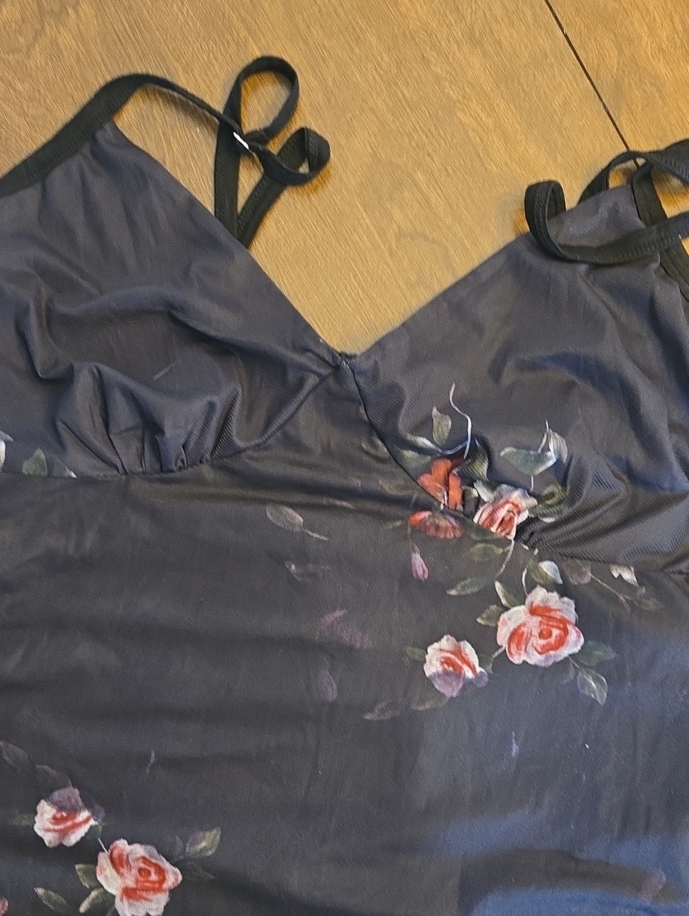 Cider Black Maxi Dress with Pink Rose Print - Picture 6 of 7
